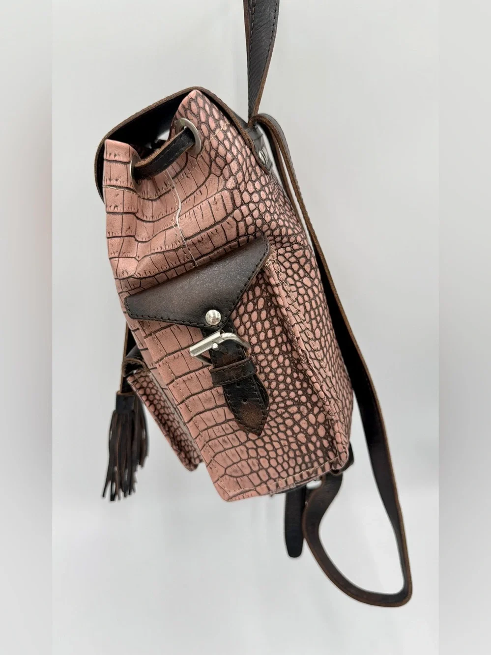 Freebird Pink Croco Brett Backpack
